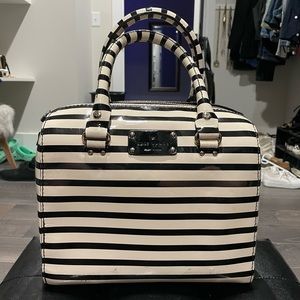 Kate Spade Wellesley Stripe Alessa Patent Leather Satchel